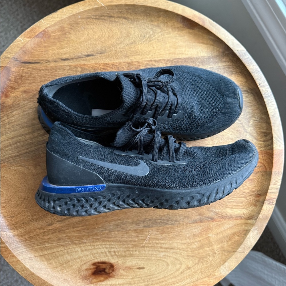 Nike React Black and Blue Women's Sneakers 8.5